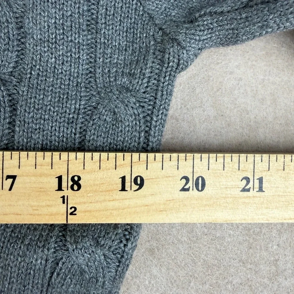 Polo Ralph Lauren Sweater Mens Small Custom‎ Slim Fit Gray Cable Knit 1/4 Zip